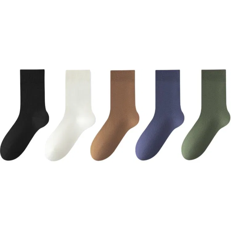 Детские носки-гольфы 5 пар MINISO, Black 1 Beige 1 Dark Coffee 1 Dark Blue 1 Army Green