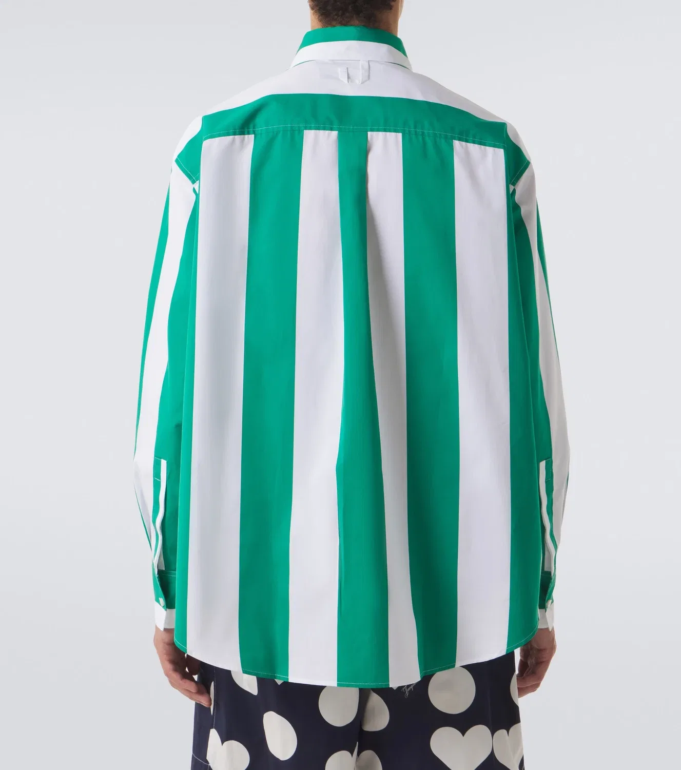 Рубашка из хлопкового поплина в полоску Jacquemus Camargue, зеленый — фото 4