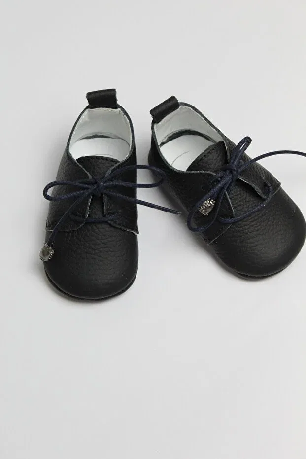 Детские мокасины кожаные Zeyno Ve Memo, Navy Blue — фото 4