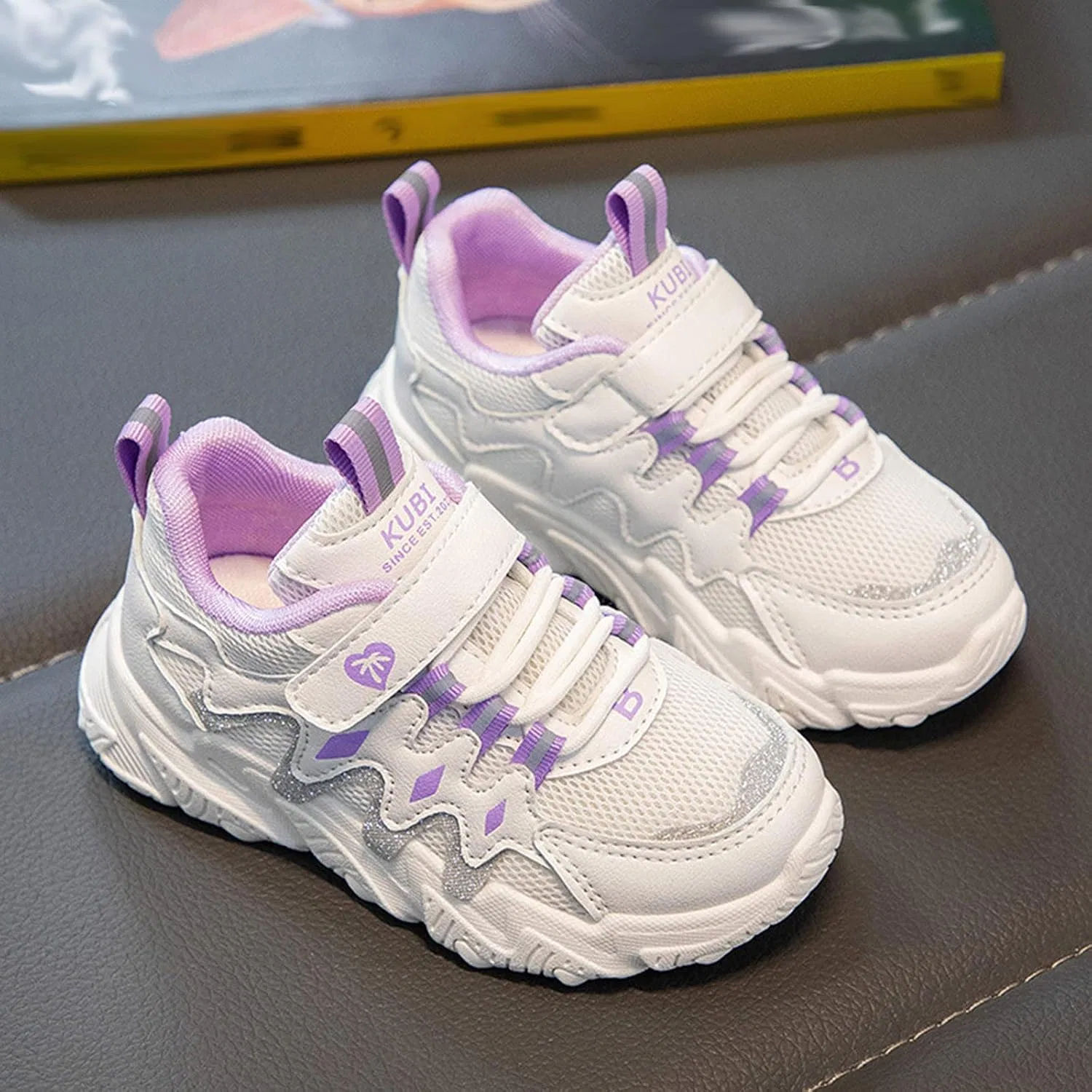 Детские дышащие легкие кроссовки для бега IWIHMIV, Purple — фото 2