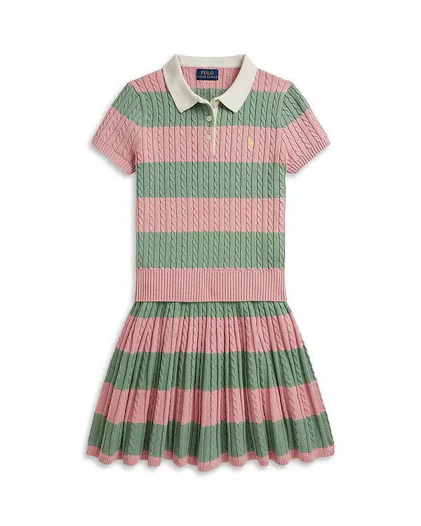 Детский комплект для девочек с полосками Ralph Lauren, розовый