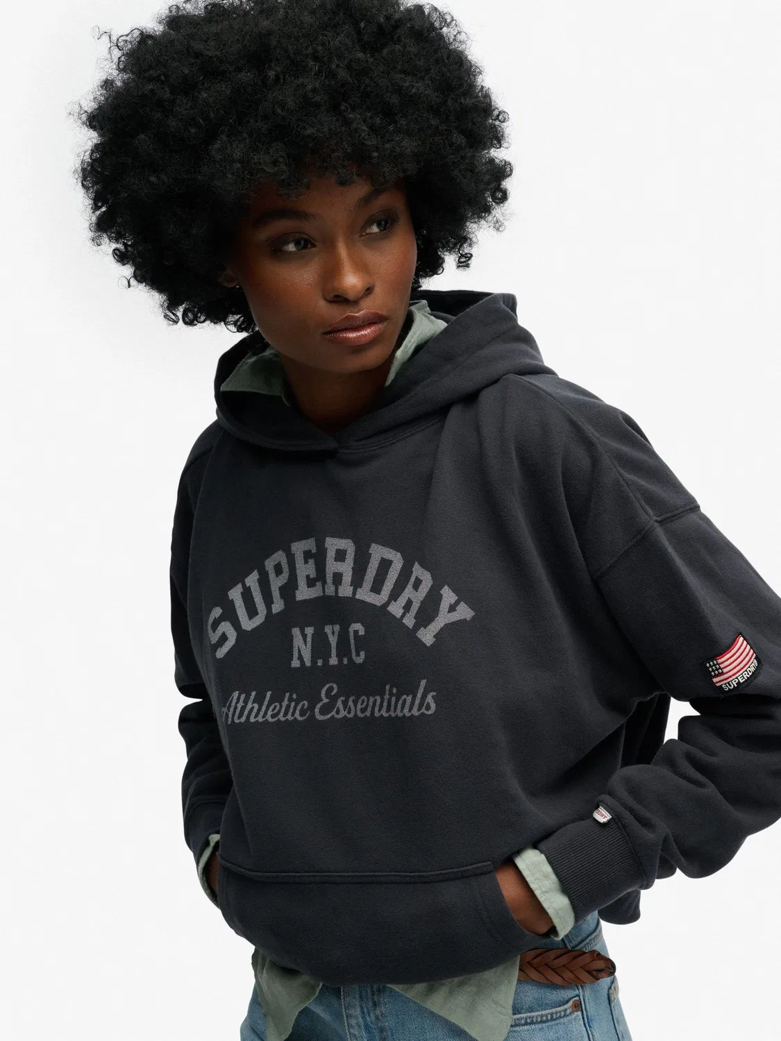 Худи свободного кроя Athletic Essentials Superdry, синий