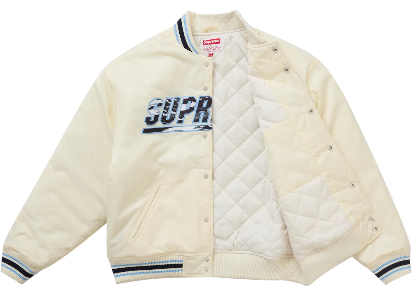 Мужская куртка-бомбер с камуфляжным принтом Supreme White — фото 2