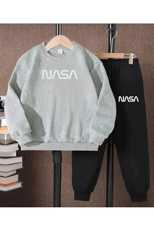 Детский спортивный костюм с принтом Nasa Printed Topçu, Colored