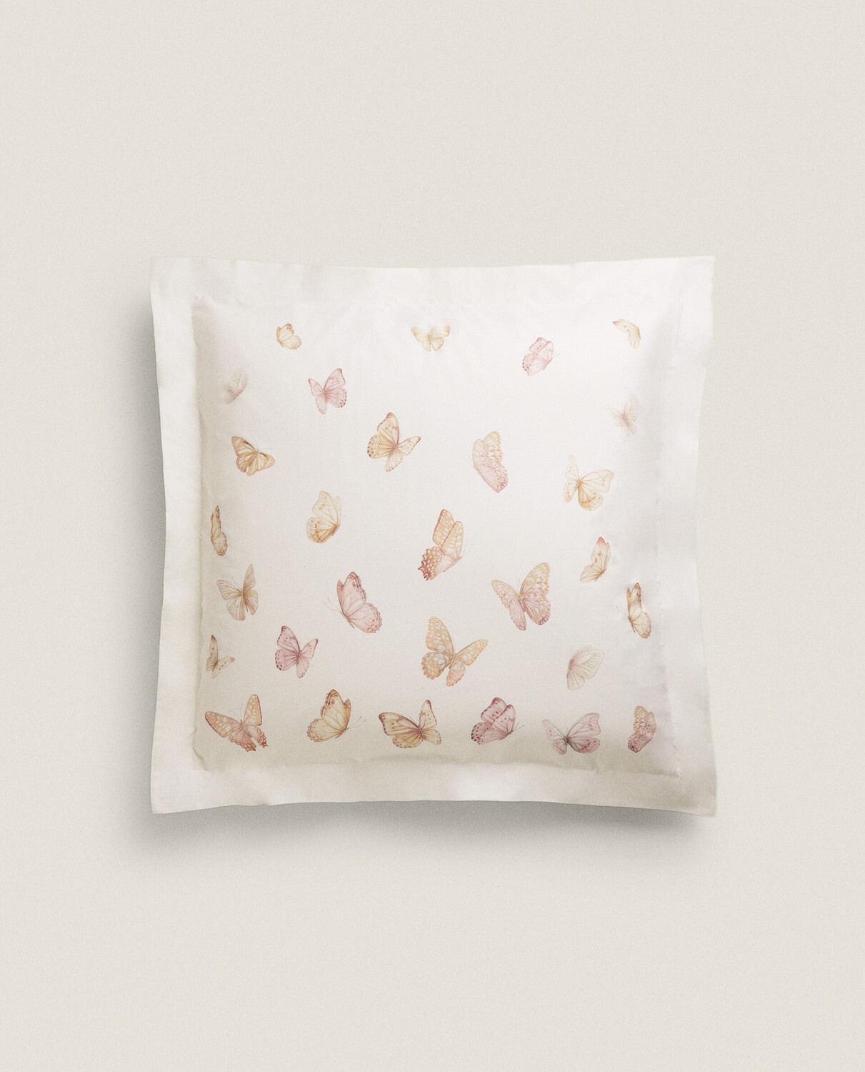 Наволочка Zara Home Butterfly Cotton Duvet Cover, светло-розовый — фото 3