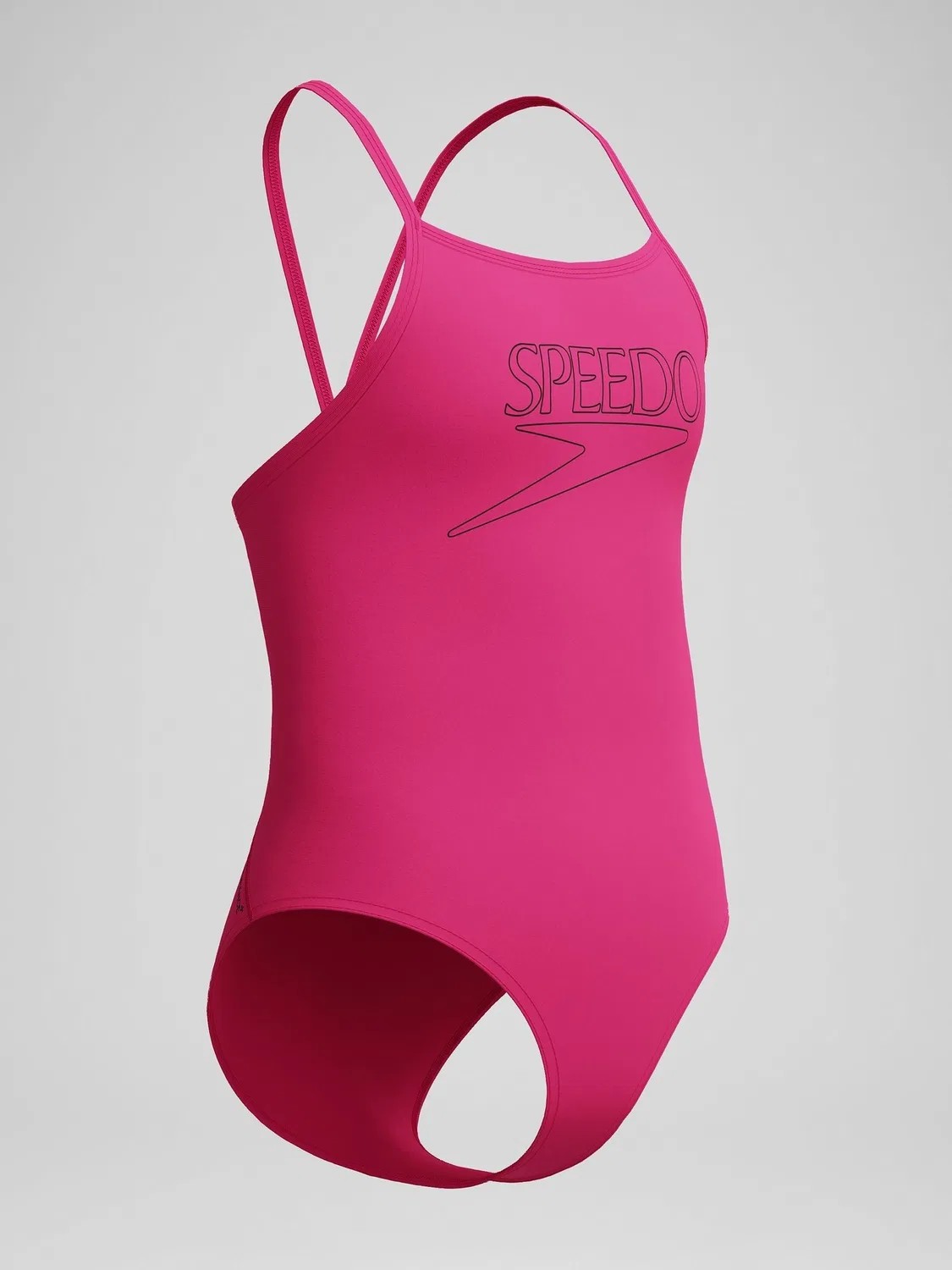 Купальник слитный Speedo Logo Thinstrap, розовый — фото 2