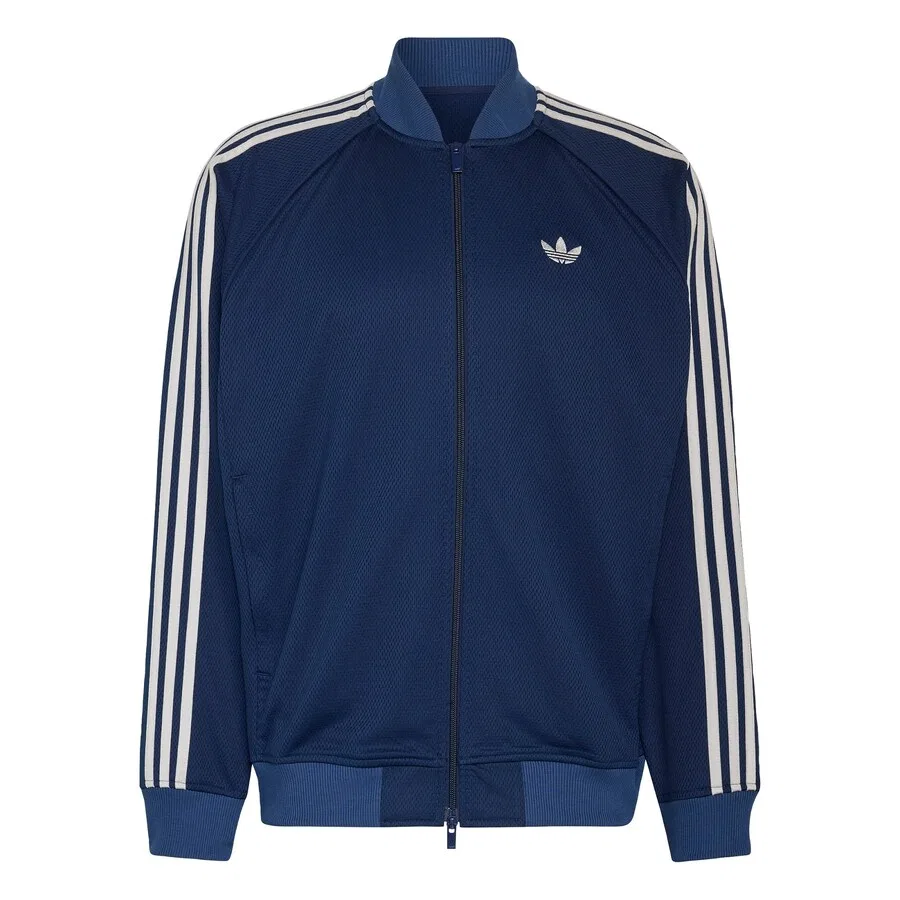 Толстовка на молнии ADIDAS ORIGINALS 'SST Adicolor Classics' темно-синего цвета
