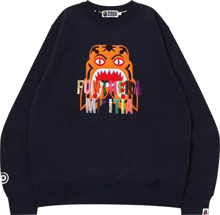 

Толстовка BAPE Tiger Embroidery Crewneck 'Navy', синий