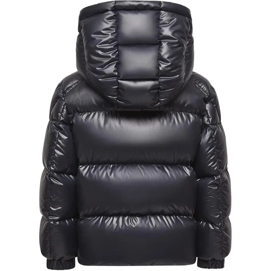 Детская куртка пуховик с капюшоном, съемный, Moncler, Night Blue — фото 3