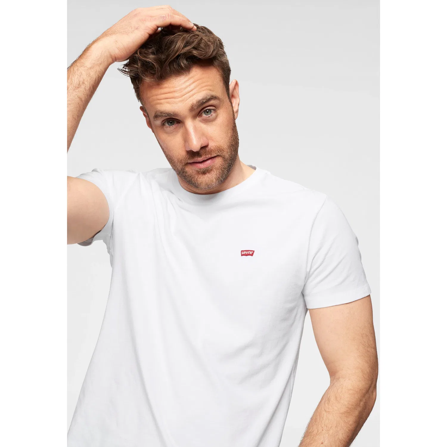 Мужская хлопковая футболка Levi's, White — фото 3