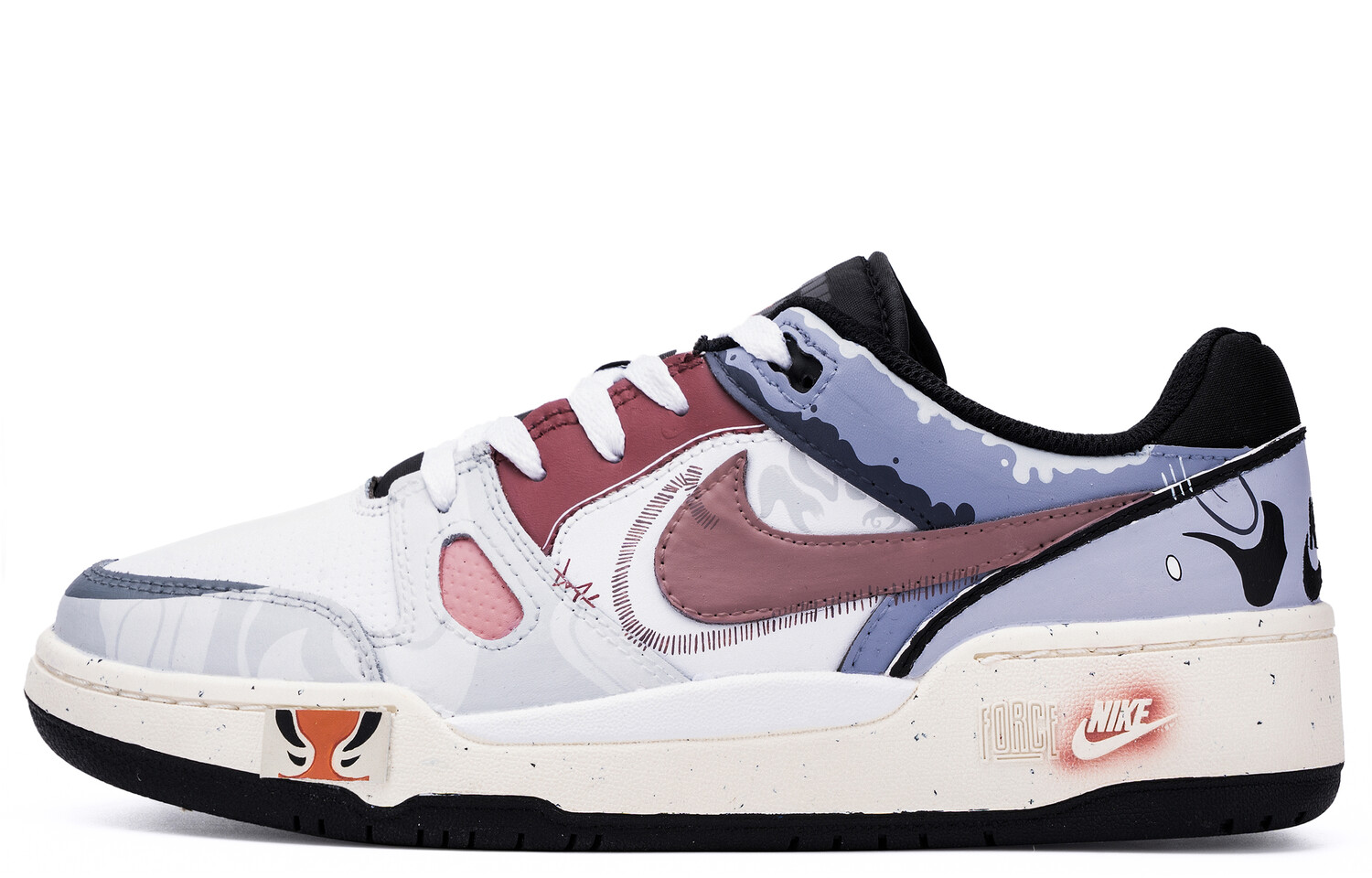 

Кроссовки Nike Full Force Skateboarding Shoes Men Low-top Blue/gray/red, цвет Dodger Blue