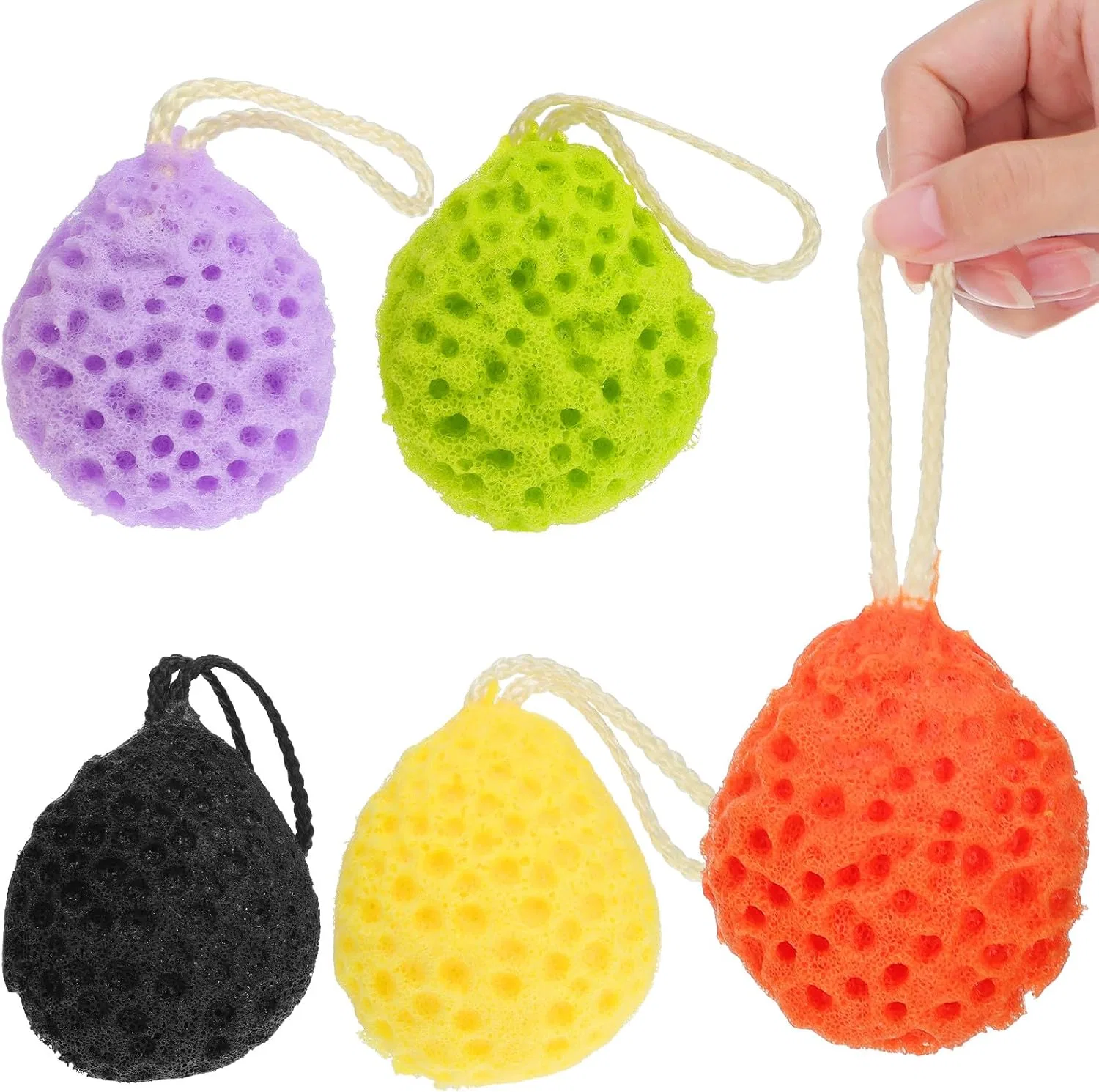 Губка для душа LABRIMP, 5 шт., с петлей, мультиколор