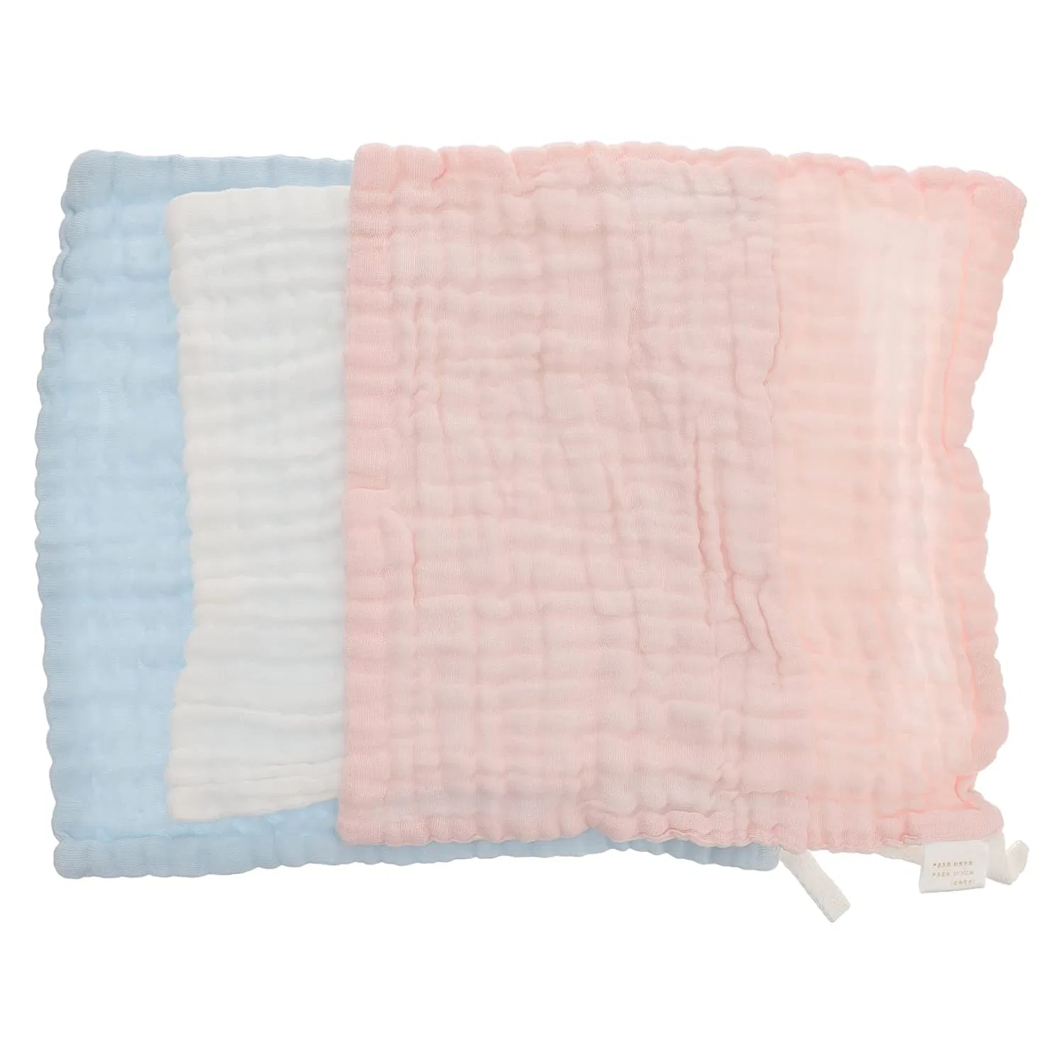 Набор лицевых салфеток 3 шт, хлопковая марля, OFFIGAM, 30x30 см, Light Pink