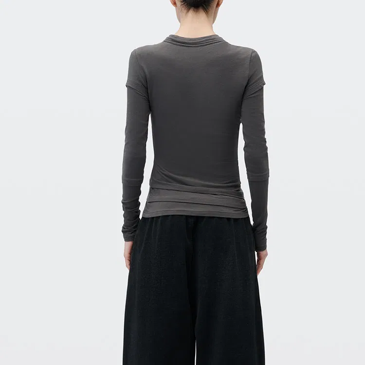Женская футболка с круглым вырезом Alexander Wang, Charcoal — фото 4