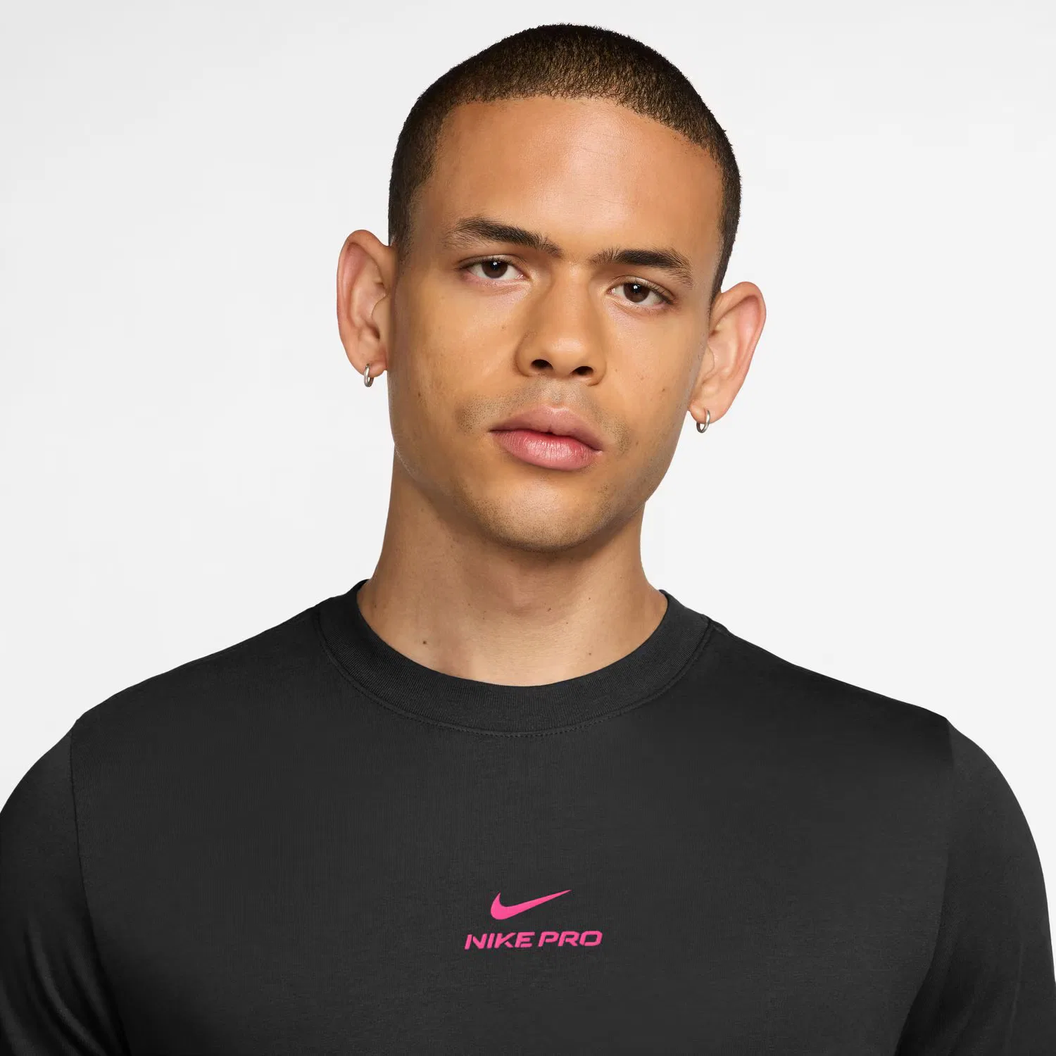 Мужская футболка, M Nk DF Tee Std Pro, Nike, черный розовый — фото 3