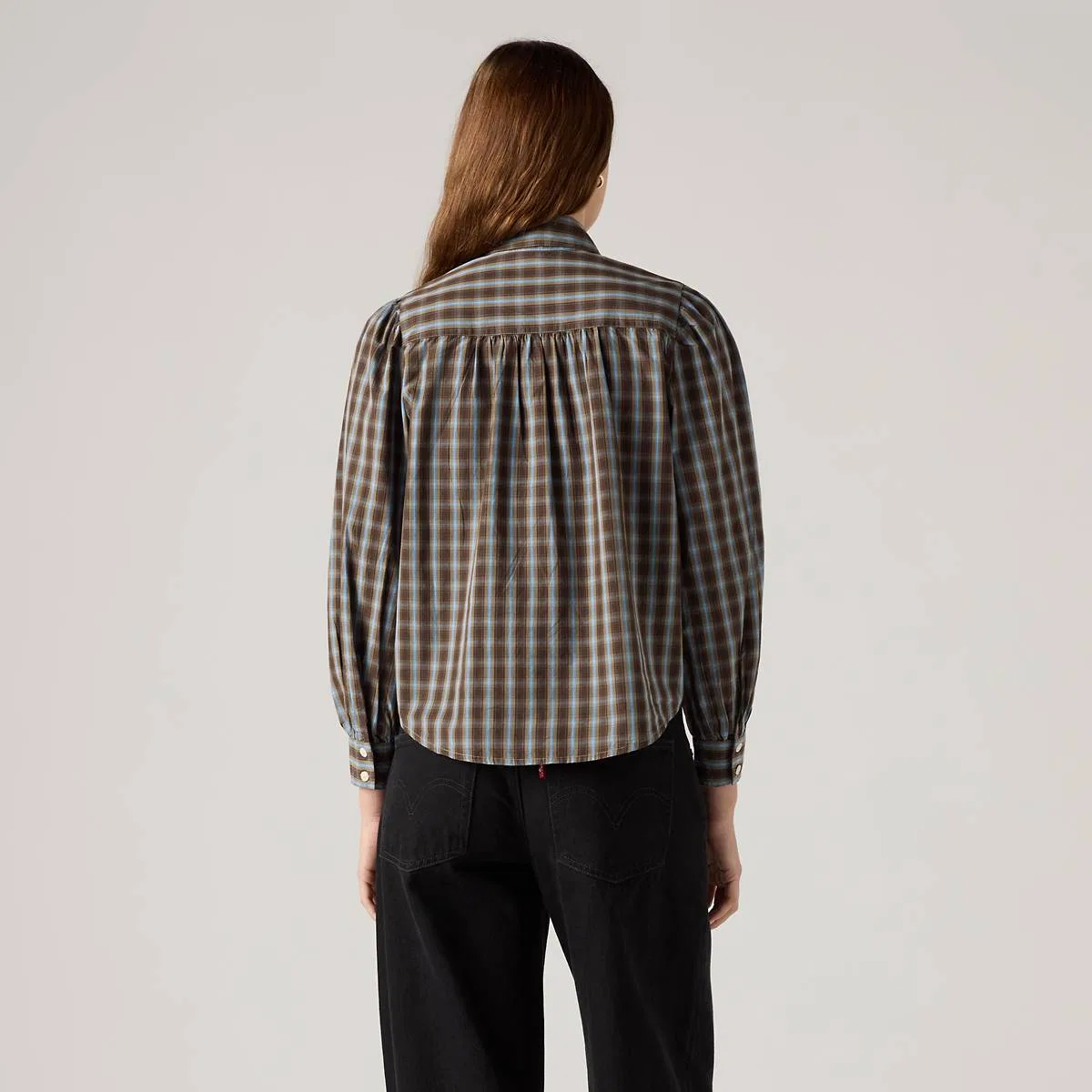 Рубашка в стиле вестерн Judice Levi's, Adelaide Plaid Fallen Rock - Brown — фото 4