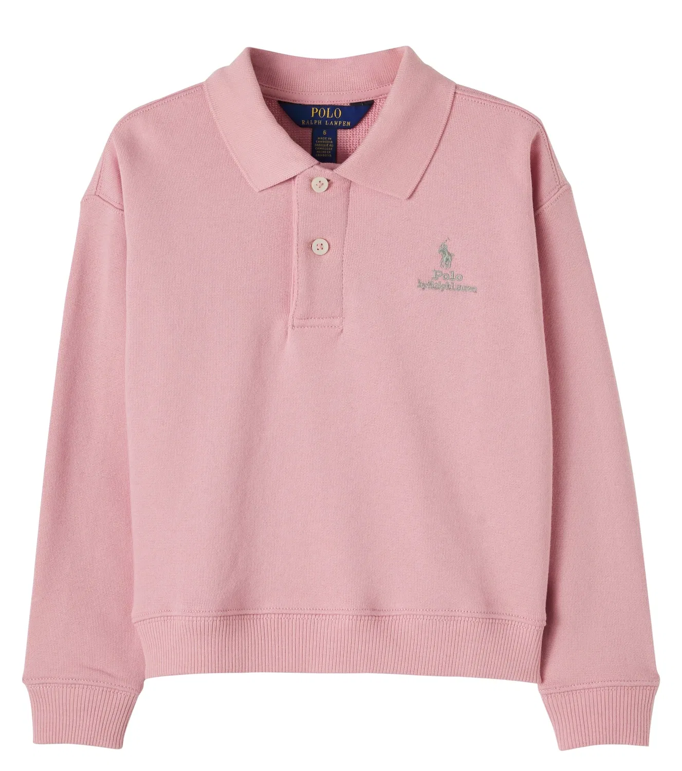 Свитшот-поло из хлопка Polo Ralph Lauren Kids, розовый