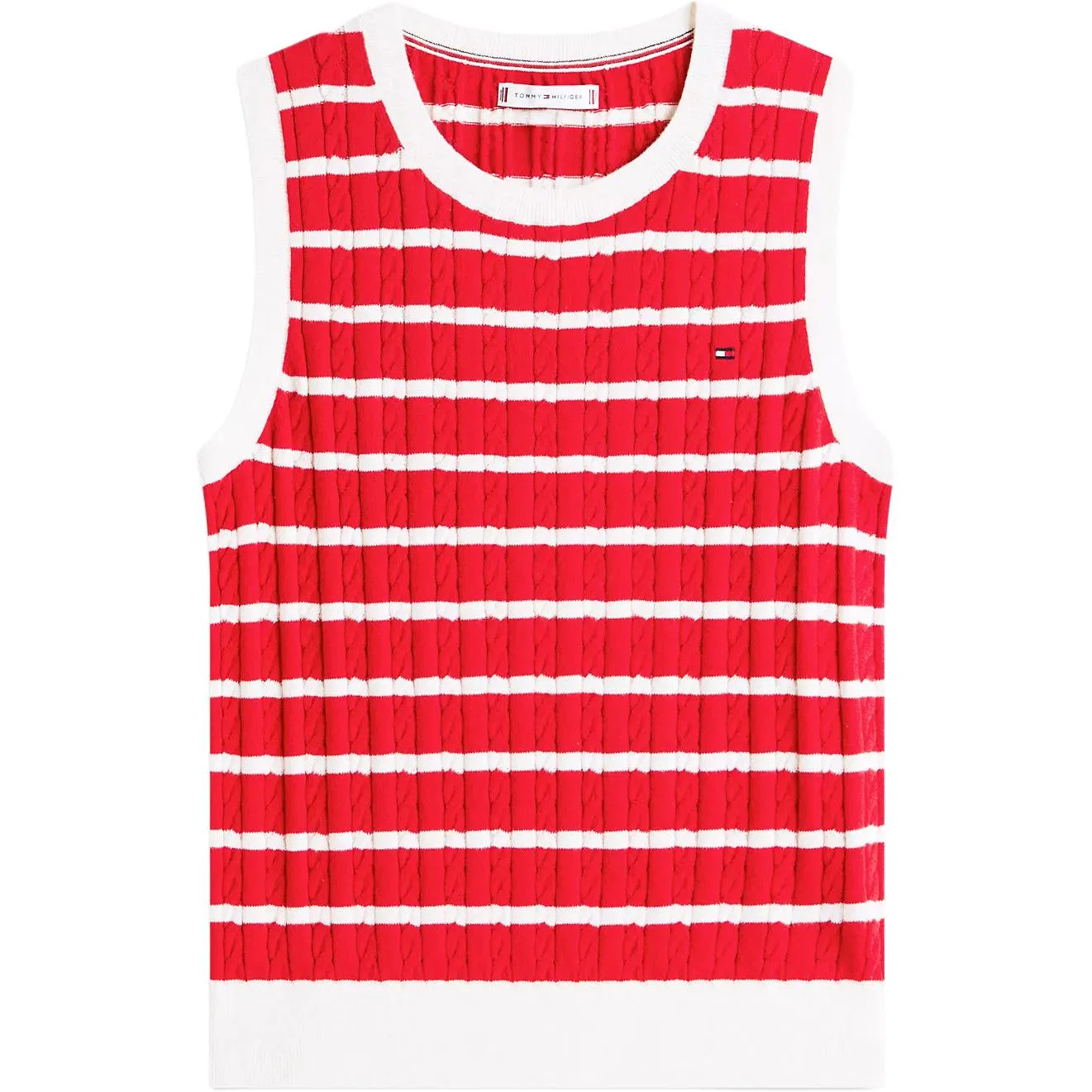 Женский топ-майка в полоску Tommy Hilfiger, Red Ecru Stripes