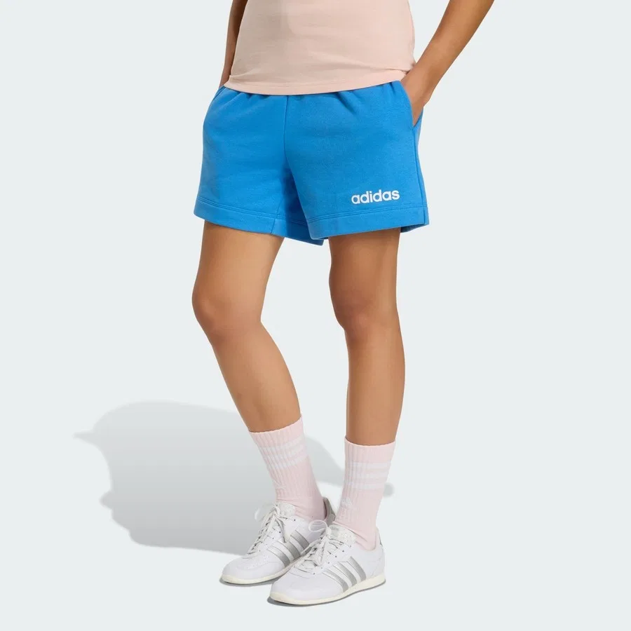 Шорты спортивные с французским футером Essentials Linear adidas, Сине-белый