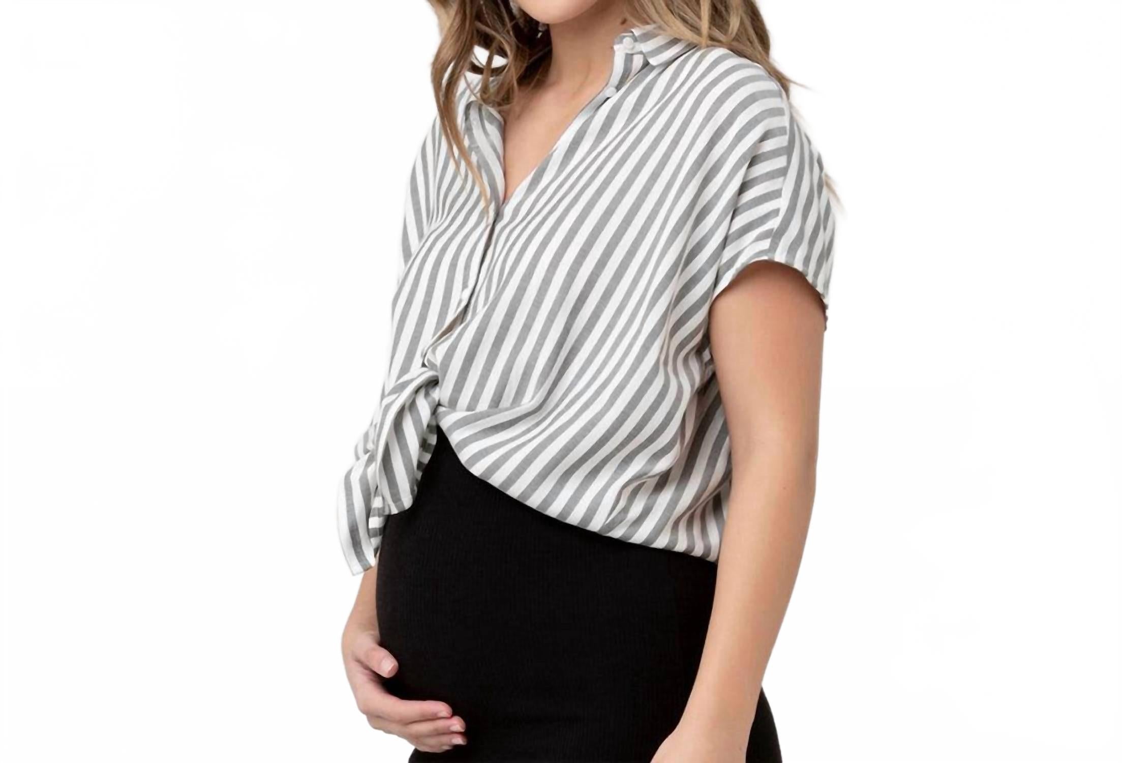 

Ada Расслабленная Блузка для Беременных в Черно-Белом Цвете Ripe