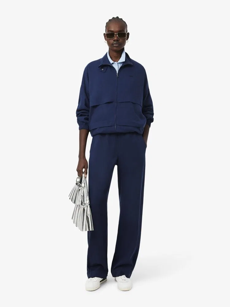 Жакет LACOSTE Navy из смесового льна, свободный крой, темно-синий — фото 4