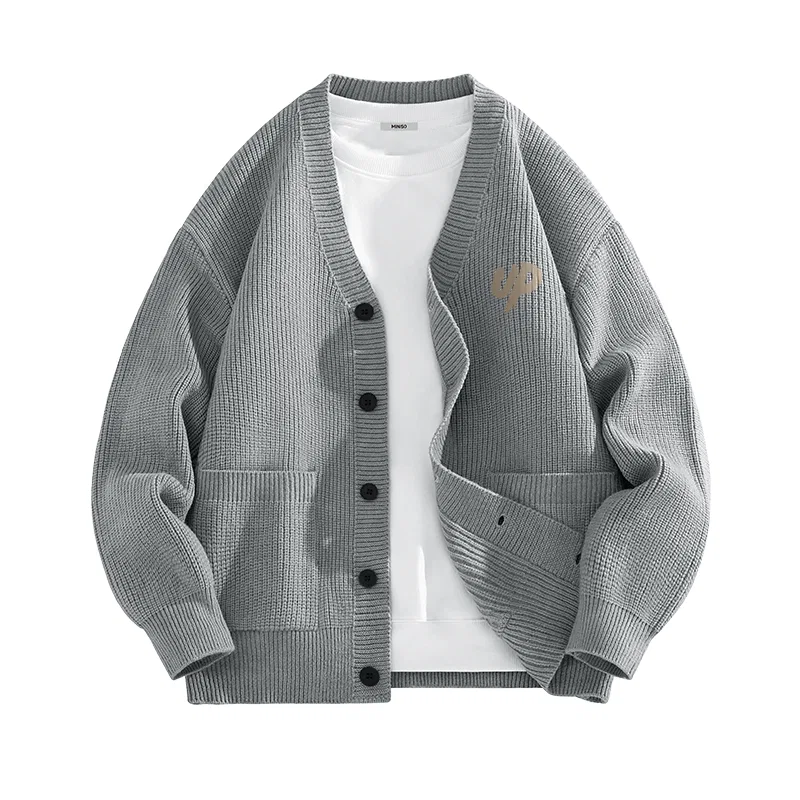 Детский свитер с V-образным вырезом MINISO, Light Gray