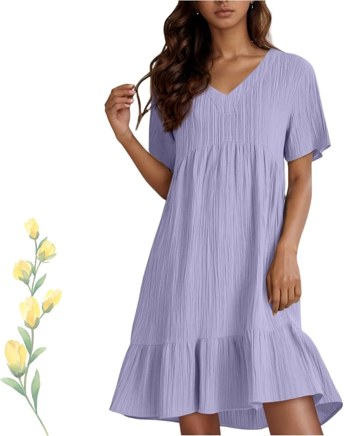 Женское летнее платье с воланами, без рукавов, модель Summer Pleated Ruffle Flowy Beach, светло-фиолетовый