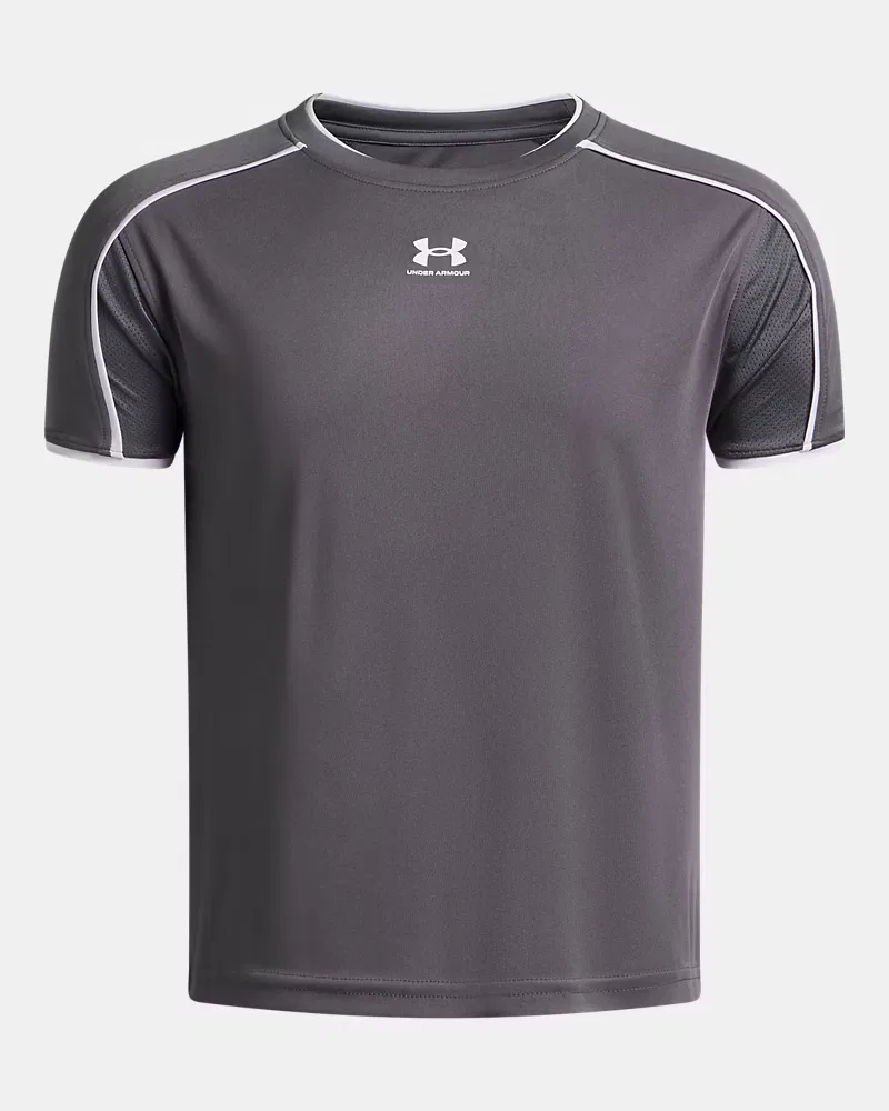 Футболка для мальчиков с коротким рукавом быстросохнущая UA Challenger Train UnderArmour, Castlerock/White