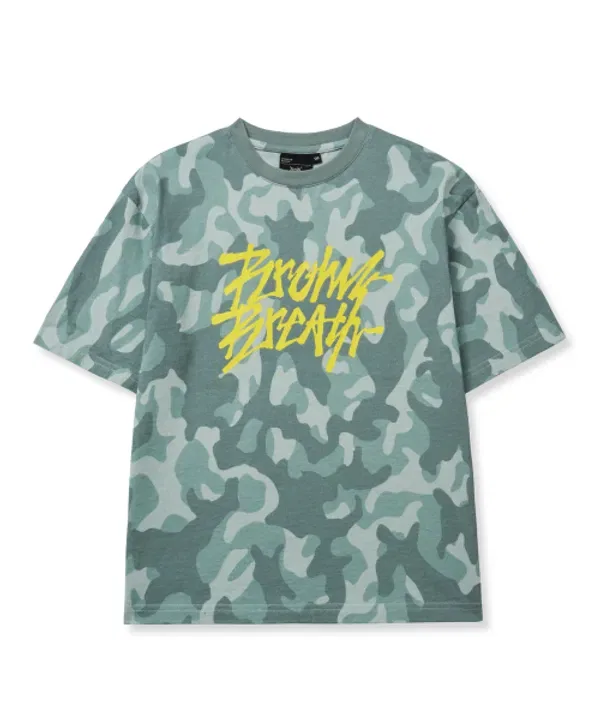 Футболка с камуфляжным принтом Kids camo tag tee, Brownbreath Kids, мята — фото 2