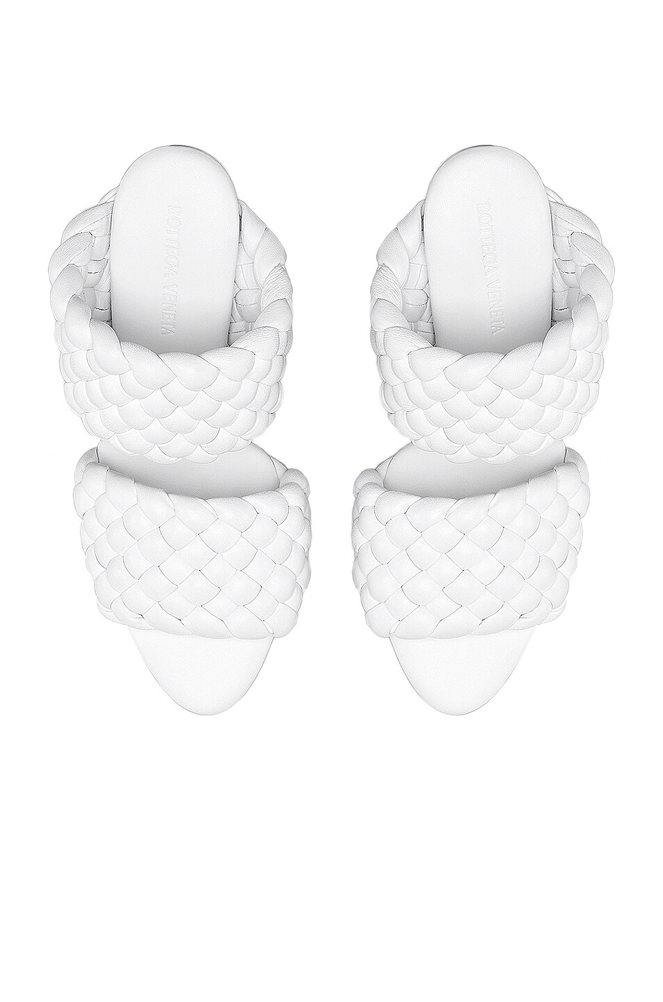 Мюли Bottega Veneta Lido Leather Woven Sandals, цвет Optic White — фото 4