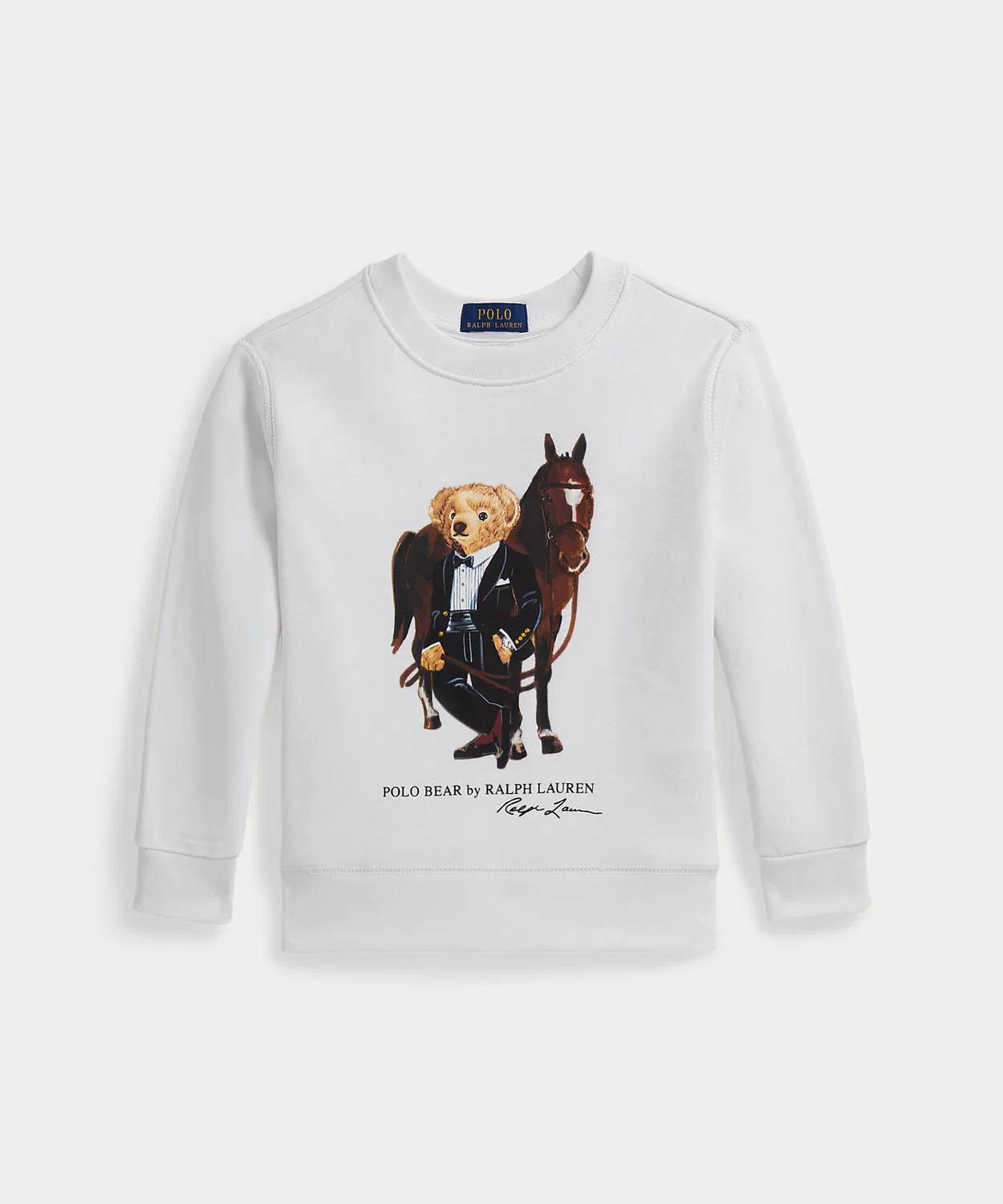 Свитшот Polo Bear с лошадью, Ralph Lauren, хлопок, белый — фото 2
