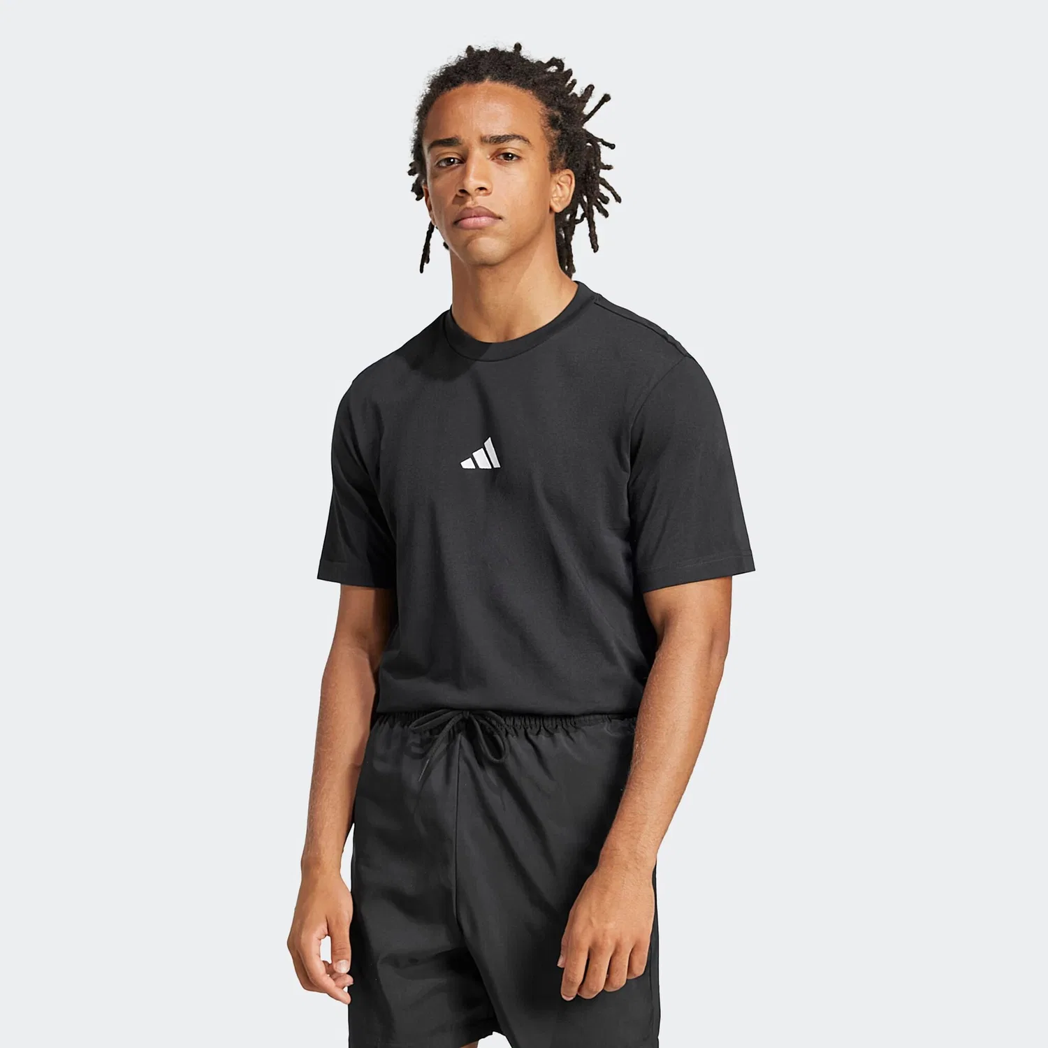 Детская хлопковая футболка с логотипом Adidas Sportswear, Black/White — фото 2