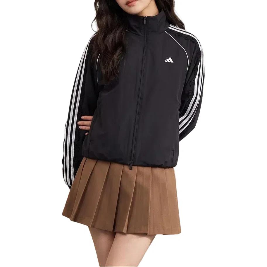 Женская куртка Dance Lace Mixed Woven Jacket Asia Sizing 'Black' adidas, черный — фото 3