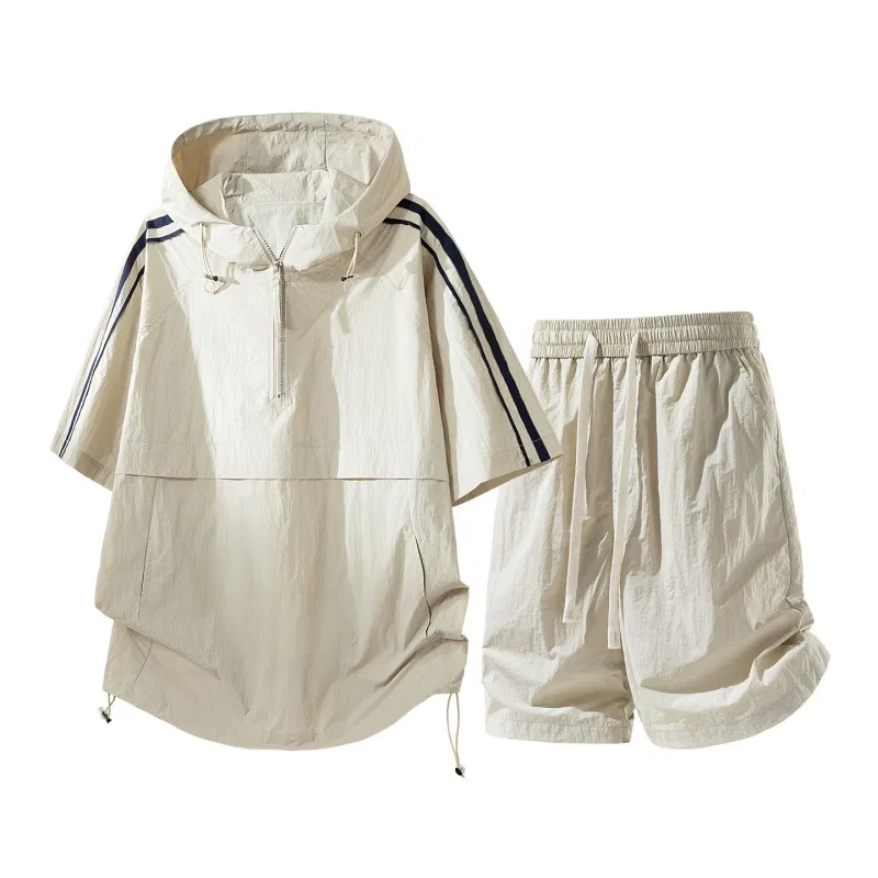 Детский комплект спортивной одежды с капюшоном, хлопковый, Sugarfunk, Upgraded Light Khaki