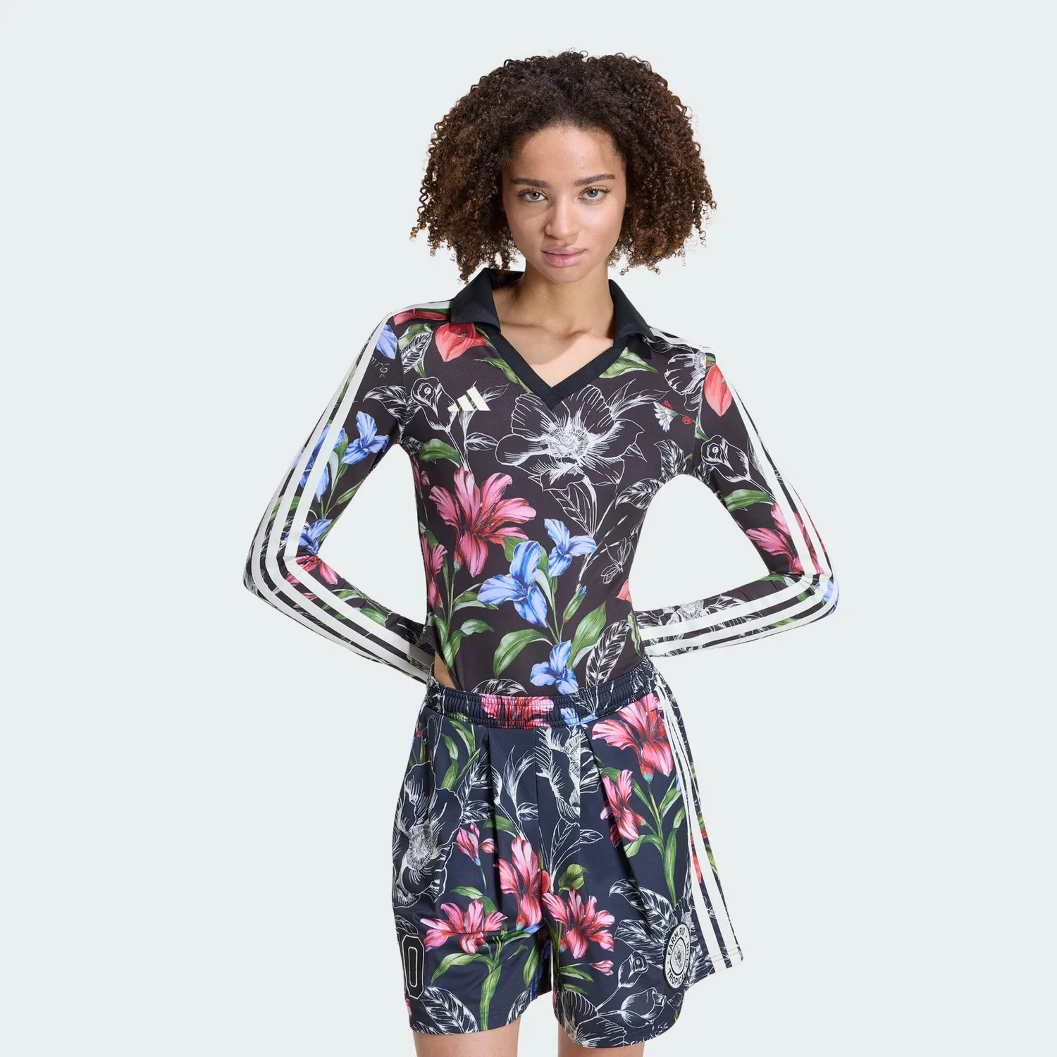 Женский облегающий комбинезон с принтом ADIDAS x FARM RIO ONESIE, Adidas, Черный Белый Разноцветный