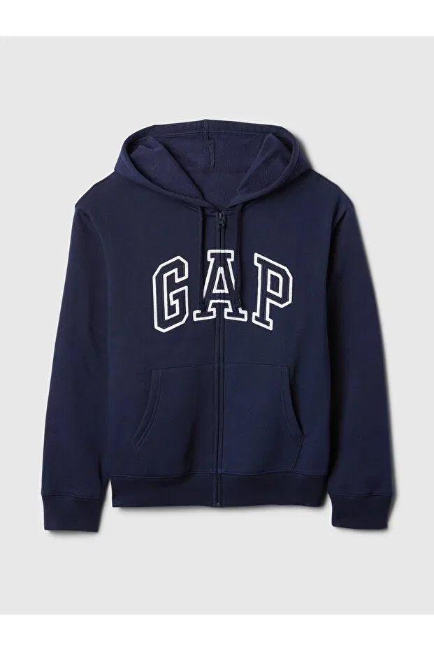 Женские свитшот на молнии с логотипом Gap, Navy-011 — фото 2
