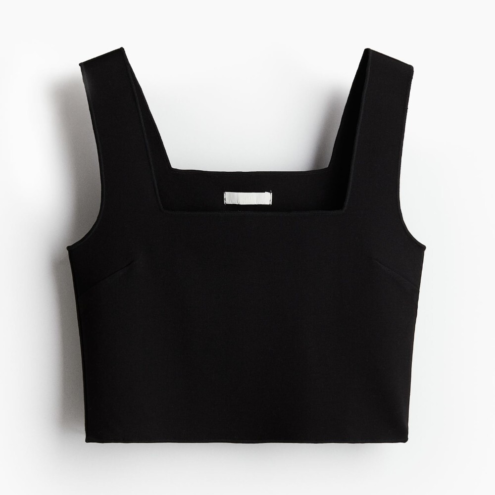 

Топ H&M Sleeveless Crop Lemons, черный
