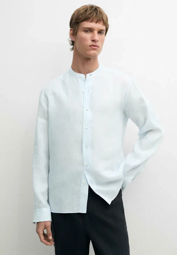 Рубашка из льна Shirt Massimo Dutti, light blue, светло-голубой