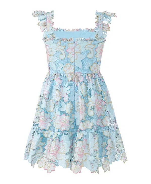Детское платье для девочек с принтом Lilia Embroidered Mini Dress Marlo Kids, Floral — фото 2