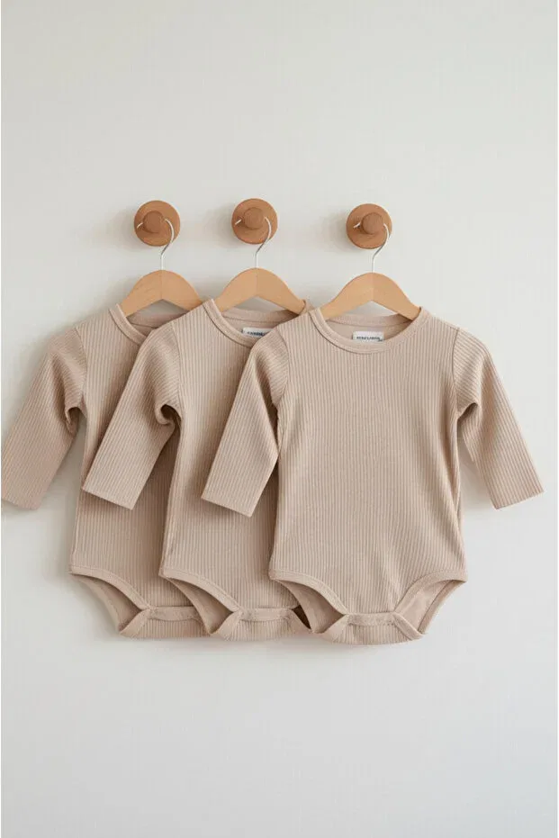 Детское боди с длинным рукавом Basics Lindakids, Beige