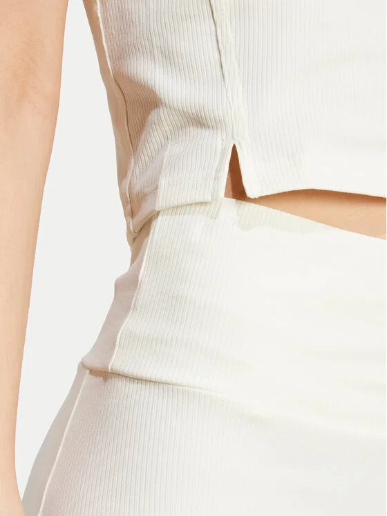 Топ slim fit Lounge Adidas, белый — фото 4