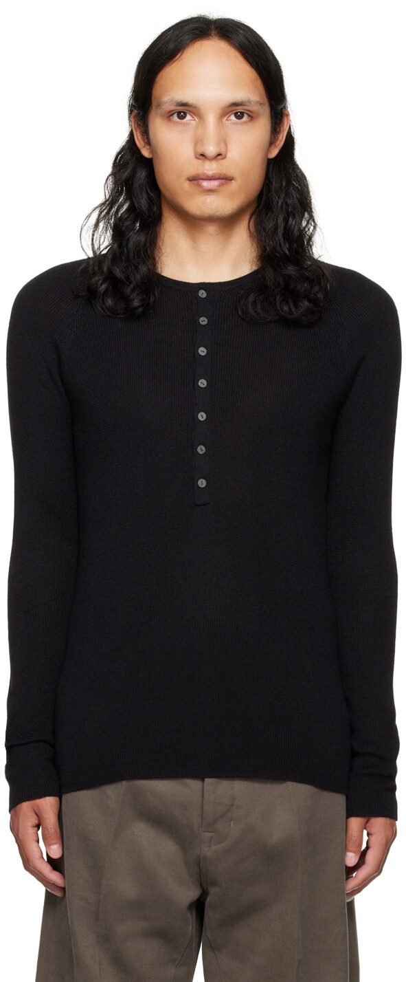 

Черный Grandad Neck Thermal Henley Label Under Construction