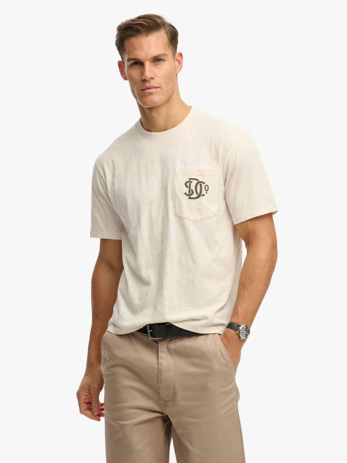 Футболка с принтом и карманом Superdry White, белый