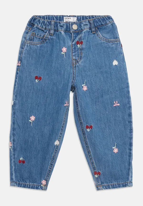 Джинсы хлопковые Nmfbella barrel - relaxed fit jeans Name It, Medium Blue Denim, синий — фото 3