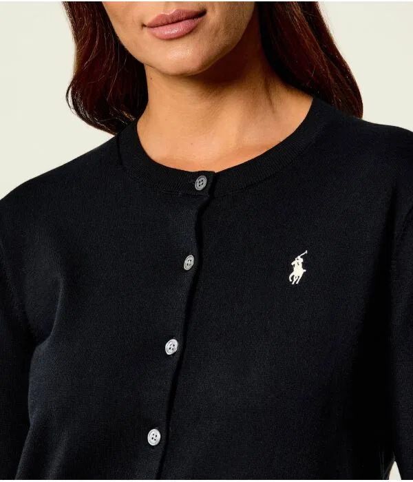 Женский кардиган классического кроя Polo Ralph Lauren, черный — фото 4