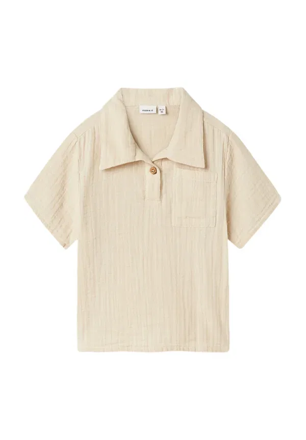 Рубашка хлопковая Hemd hefin kurzarmhemd Name It, Beige, бежевый
