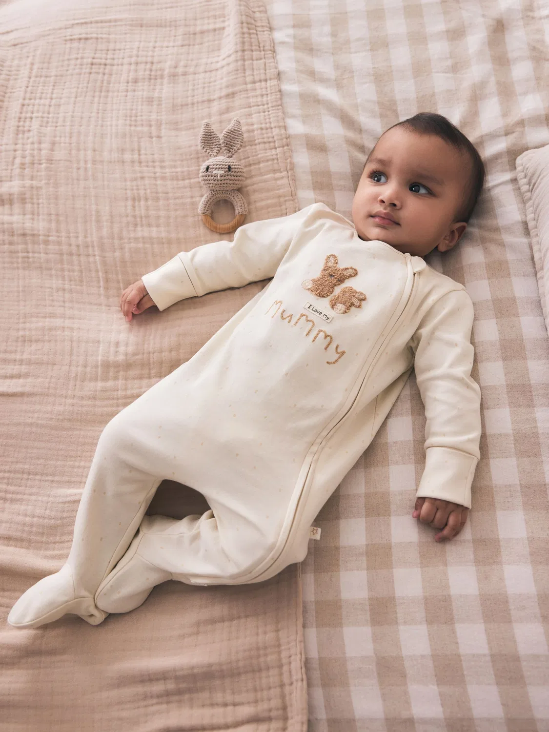 Нейтральный детский пижамный комбинезон I Love My Mummy на двусторонней молнии (0-18 мес.) Next, Neutral I Love My Mummy — фото 2