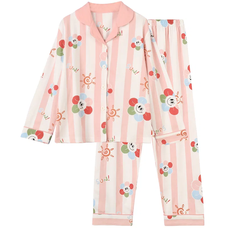 Детский комплект пижамы с принтом Red bean, Pink Beige