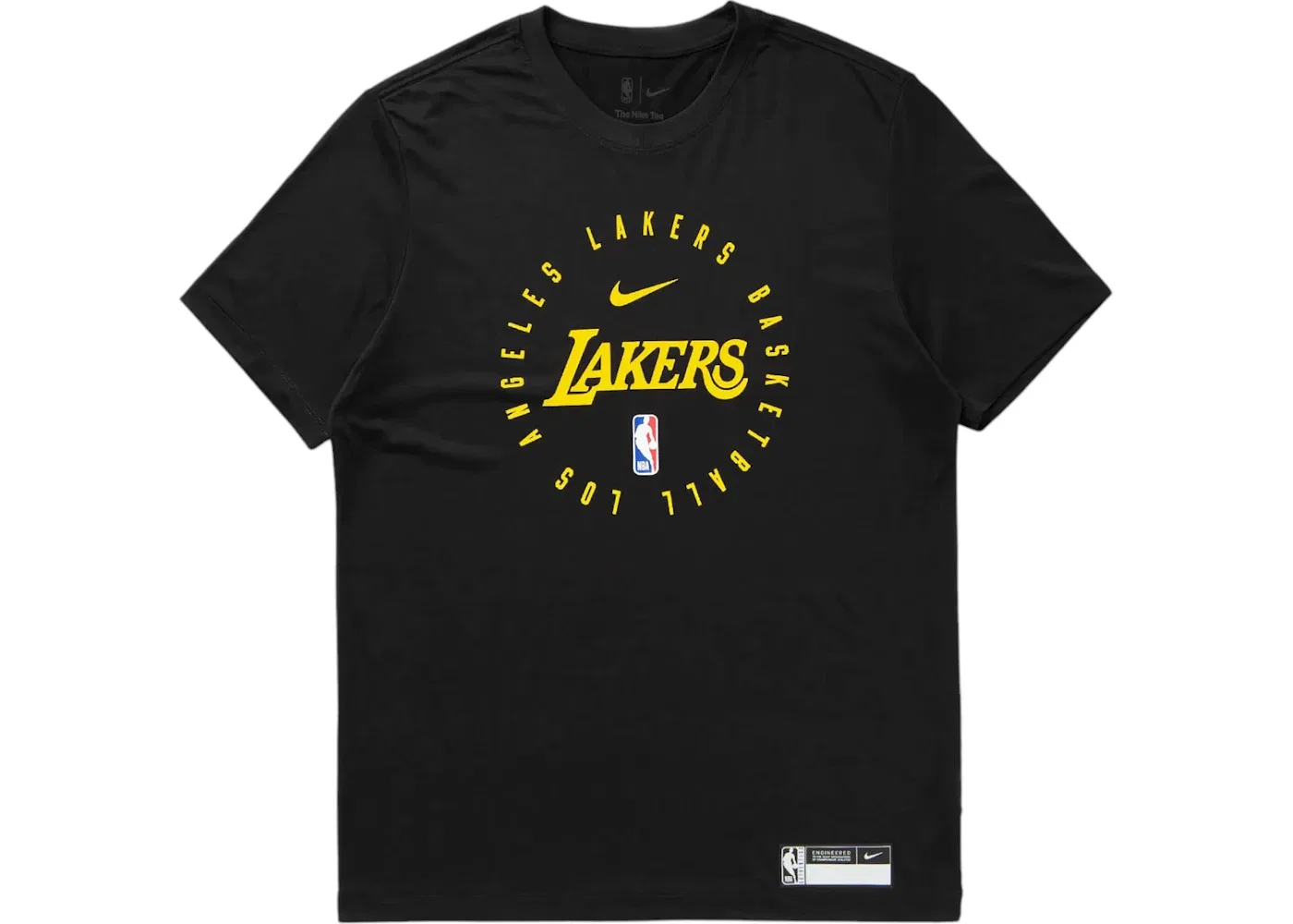 Мужская футболка с длинным рукавом Nike NBA Los Angeles Lakers Practice Dri-Fit T-shirt, Black/Yellow