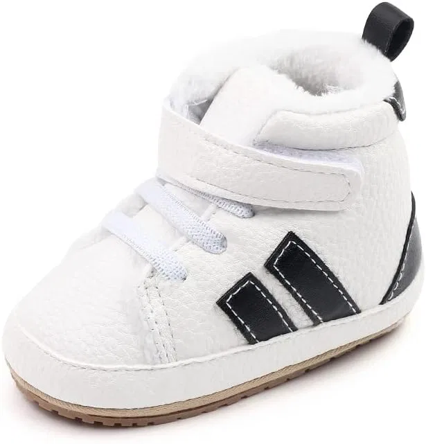 Детские кроссовки для мальчиков с высоким верхом Purepips, White/Black — фото 2